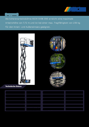 Nacelles ciseaux X su roues Aichi SV06ENS