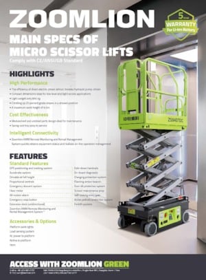 Nacelles ciseaux X su roues Zoomlion ZS0407DC-Li