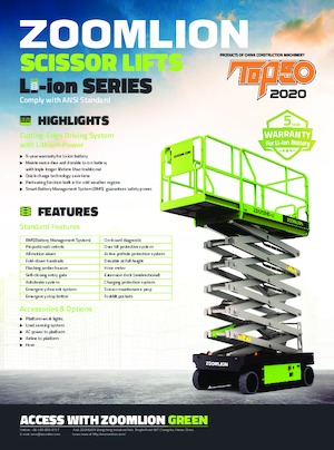Nacelles ciseaux X su roues Zoomlion ZS1012HD-Li