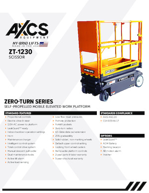 Nacelles ciseaux X su roues AXCS ZT-1230