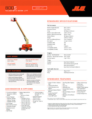 Nacelles télescopiques sur roues JLG 800S