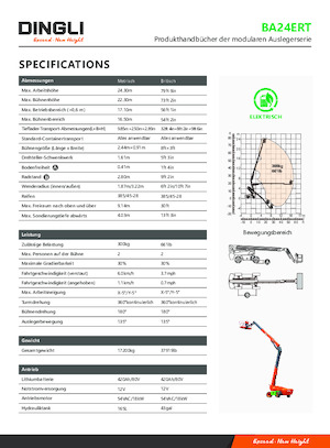 Nacelles télescopiques sur roues Dingli BA24ERT