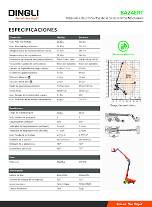 Nacelles télescopiques sur roues Dingli BA24ERT