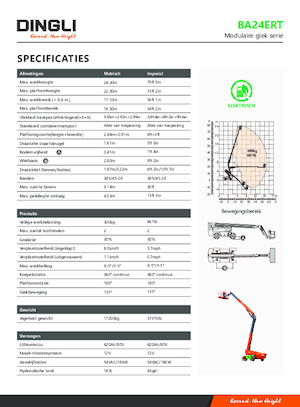 Nacelles télescopiques sur roues Dingli BA24ERT