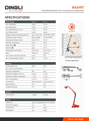 Nacelles télescopiques sur roues Dingli BA24RT
