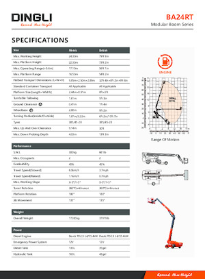 Nacelles télescopiques sur roues Dingli BA24RT