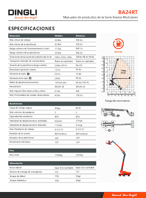 Nacelles télescopiques sur roues Dingli BA24RT