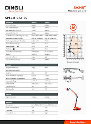 Nacelles télescopiques sur roues Dingli BA24RT