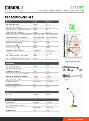 Nacelles télescopiques sur roues Dingli BA28ERT