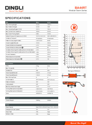 Nacelles télescopiques sur roues Dingli BA44RT