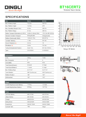 Nacelles télescopiques sur roues Dingli BT16CERT2
