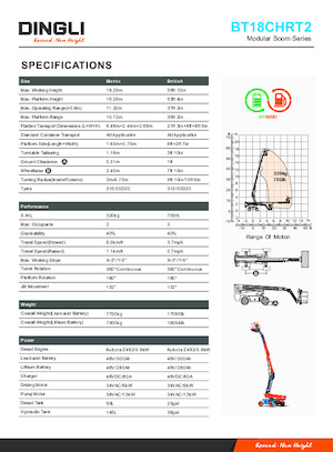 Nacelles télescopiques sur roues Dingli BT18CHRT2
