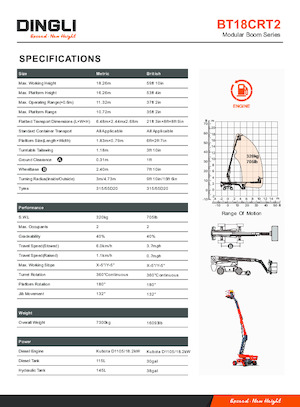 Nacelles télescopiques sur roues Dingli BT18CRT2