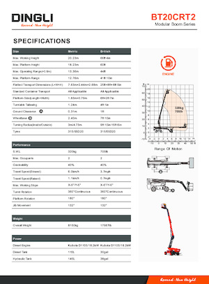 Nacelles télescopiques sur roues Dingli BT20CRT2