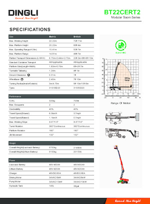 Nacelles télescopiques sur roues Dingli BT22CERT2