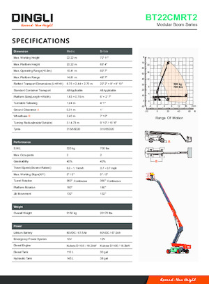 Nacelles télescopiques sur roues Dingli BT22CMRT2