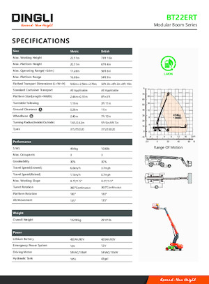 Nacelles télescopiques sur roues Dingli BT22ERT