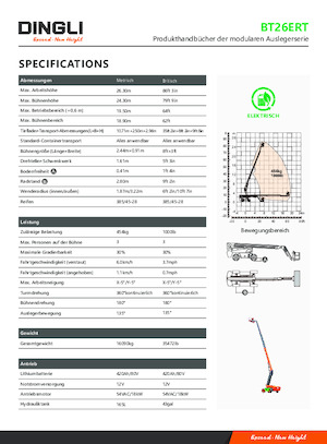 Nacelles télescopiques sur roues Dingli BT26ERT