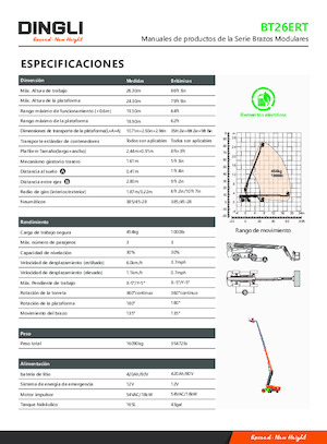 Nacelles télescopiques sur roues Dingli BT26ERT
