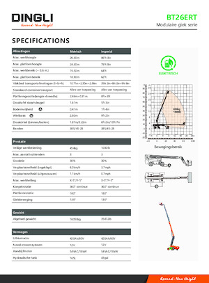 Nacelles télescopiques sur roues Dingli BT26ERT