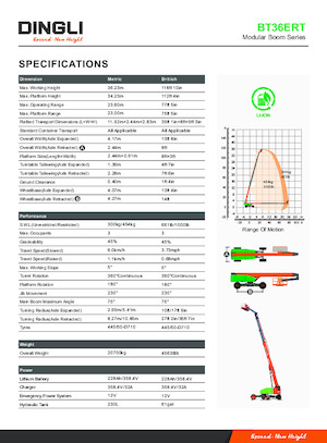 Nacelles télescopiques sur roues Dingli BT36ERT