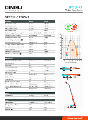 Nacelles télescopiques sur roues Dingli BT36HRT