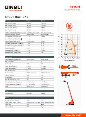 Nacelles télescopiques sur roues Dingli BT36RT