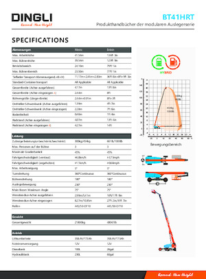 Nacelles télescopiques sur roues Dingli BT41HRT