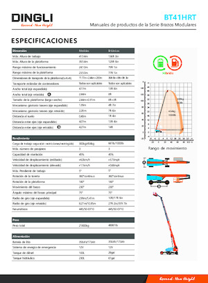 Nacelles télescopiques sur roues Dingli BT41HRT