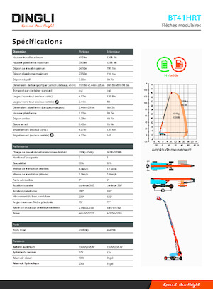Nacelles télescopiques sur roues Dingli BT41HRT