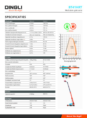 Nacelles télescopiques sur roues Dingli BT41HRT