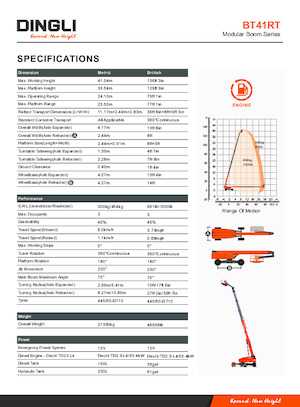 Nacelles télescopiques sur roues Dingli BT41RT