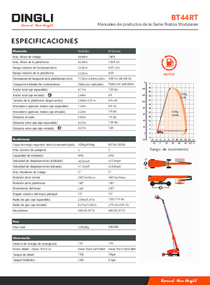 Nacelles télescopiques sur roues Dingli BT44RT