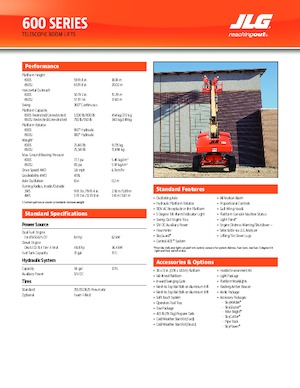 Nacelles télescopiques sur roues JLG 600SJ