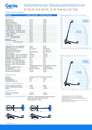 Nacelles télescopiques sur roues Genie S-40 XC