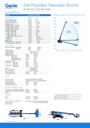 Nacelles télescopiques sur roues Genie S-65 XC
