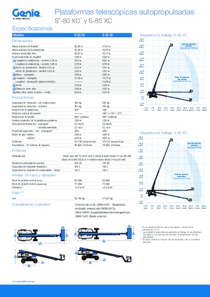Nacelles télescopiques sur roues Genie S-85 XC