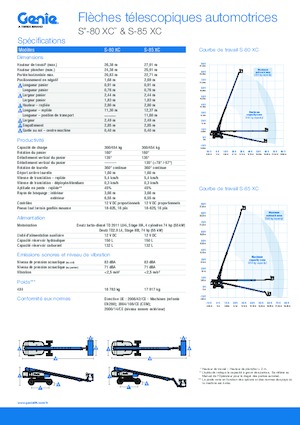 Nacelles télescopiques sur roues Genie S-85 XC