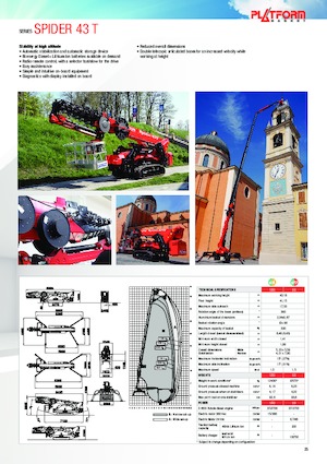 Nacelles télescopiques sur roues Platform Basket SPIDER 43 WE