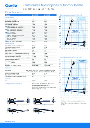 Nacelles télescopiques sur roues Genie SX-125 XC