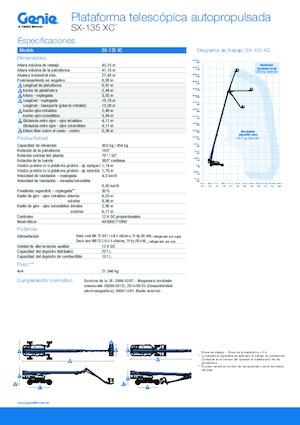 Nacelles télescopiques sur roues Genie SX-135 XC