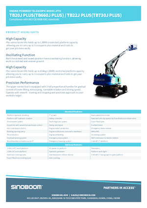 Nacelles télescopiques sur roues Sinoboom TB22J Plus 