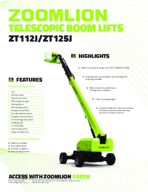 Nacelles télescopiques sur roues Zoomlion ZT112J