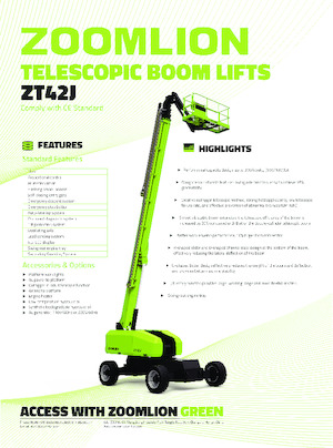 Nacelles télescopiques sur roues Zoomlion ZT42J