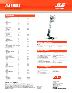 Nacelles à mât vertical unique JLG 38AM