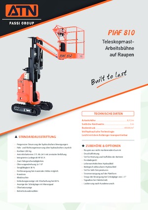 Nacelles à mât vertical unique ATN Piaf 810