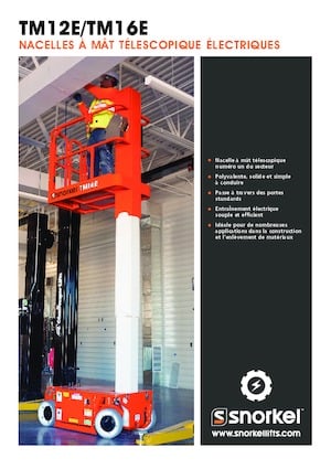 Nacelles à mât vertical unique Snorkel TM16E