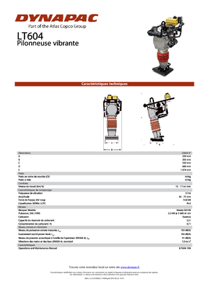 Pilonneuses à essence et diesel Dynapac LT 604-9