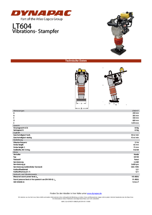 Pilonneuses à essence et diesel Dynapac LT 604-9