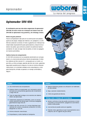 Pilonneuses à essence et diesel weber mt SRV 650
